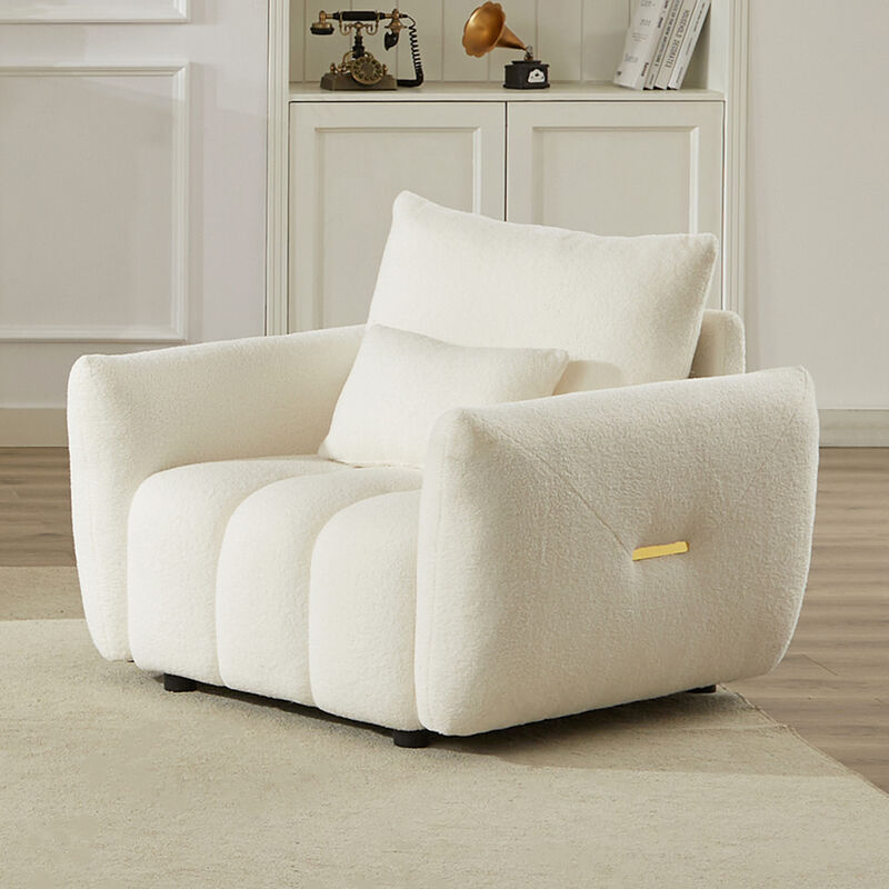 Merax Modern Lounge Chair, Upholstered with One Pillow for Apartment image number 2