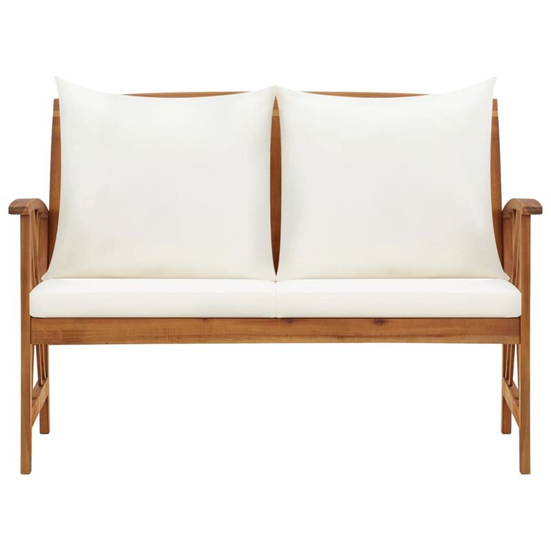 vidaXL Garden Bench with Cushions 46.9" Solid Acacia Wood