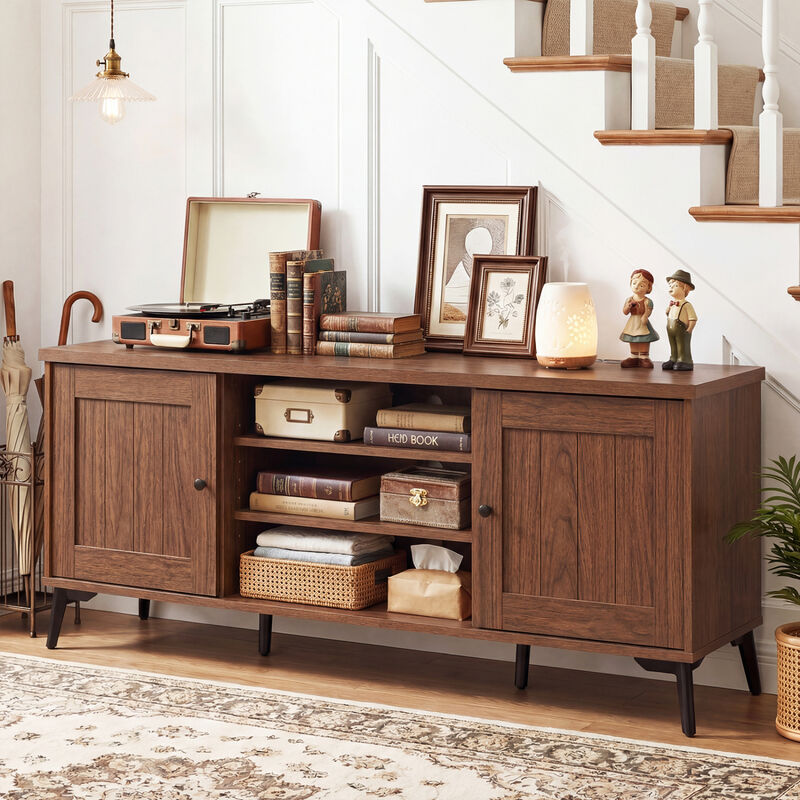 Modern Entertainment Center TV Stand with 2 Doors for 65 Inch TVs image number 4