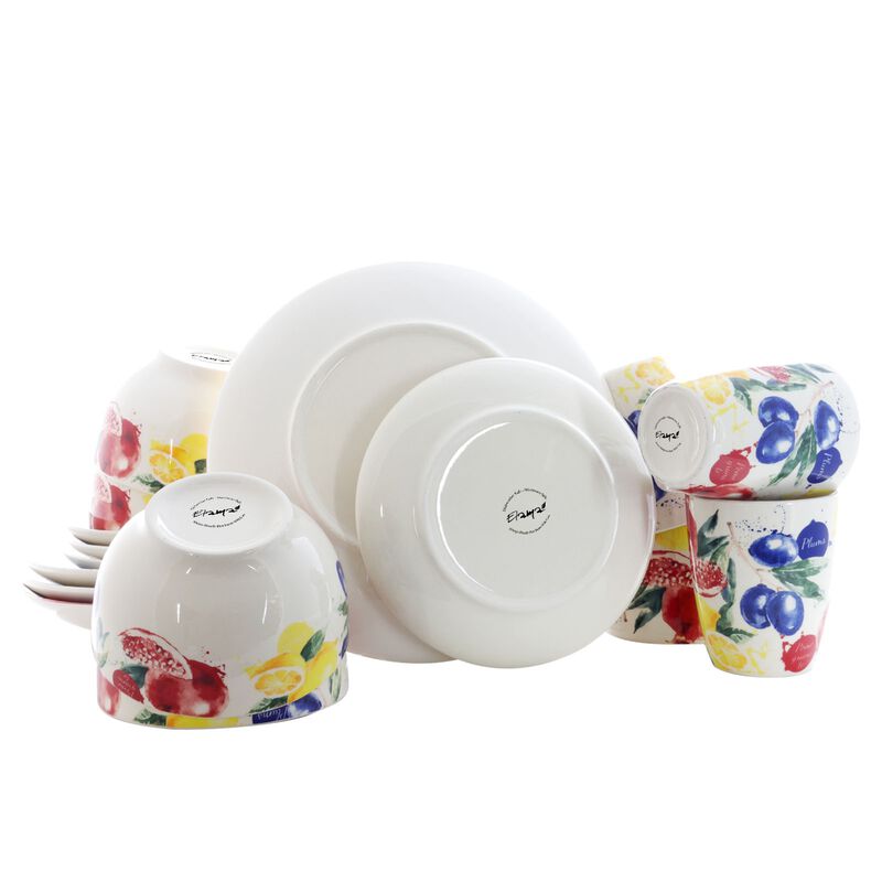 Elama's Tuscan Amore 16 Piece Luxury Dinnerware Set with Complete Place Settings for 4