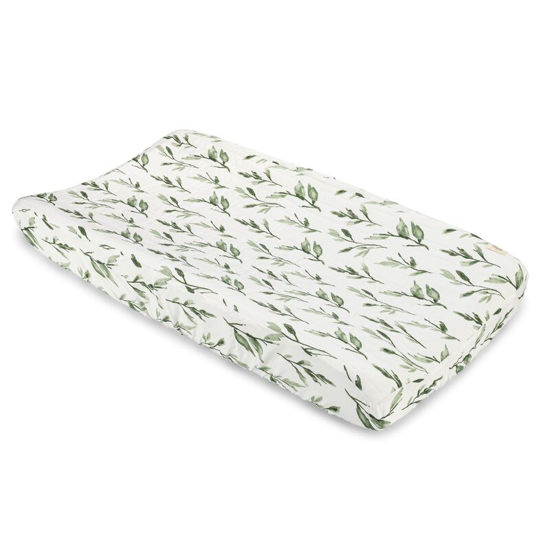 Parker Green Leaf Changing Pad Cover image number 0