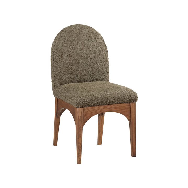 Meridian Furniture Waldorf Olive Boucle Fabric Dining Chair