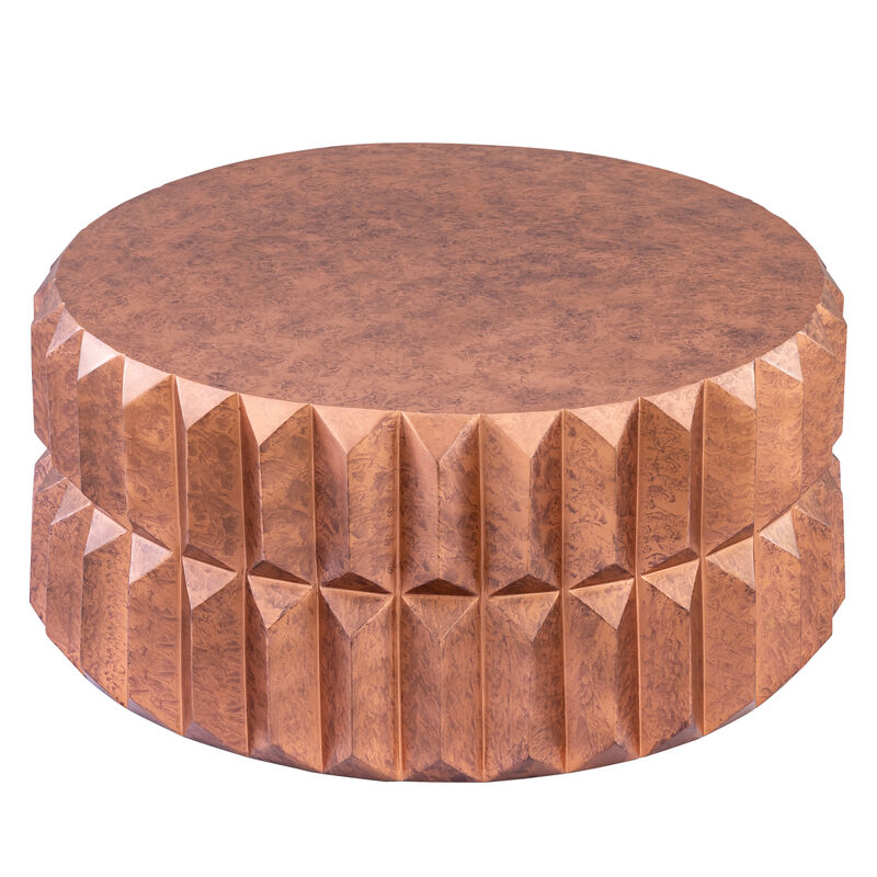 Talveris Gold Faceted Cylinder Coffee Table image number 0
