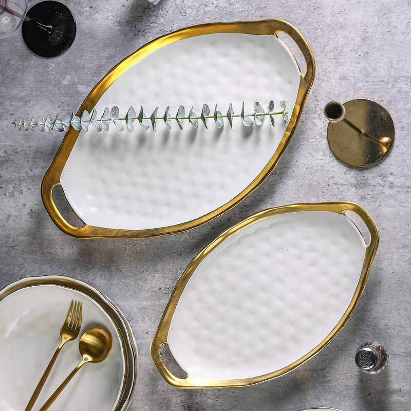 Stone Lain Florian Porcelain Serving Plate Set 2 Piece