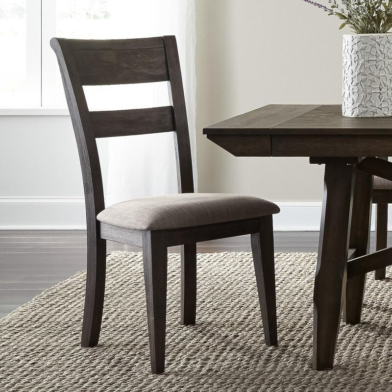Liberty Furniture Double Bridge Splat Back Side Chair (RTA)-Set of 2 in Dark Chestnut image number 9