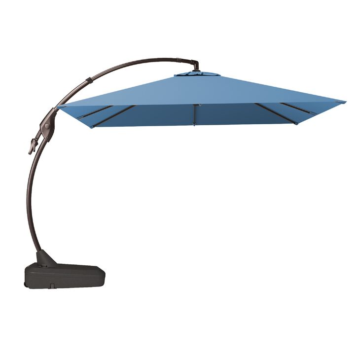 Mondawe 10ft Cantilever Umbrella w/ 360° Rotation,Powder-Coated Aluminum Frame,Weighted Wheeled Base