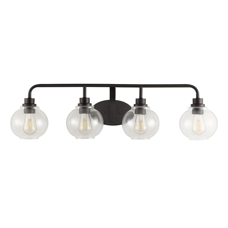 Sandrine Iron/Seeded Glass Cottage Rustic LED Vanity Light