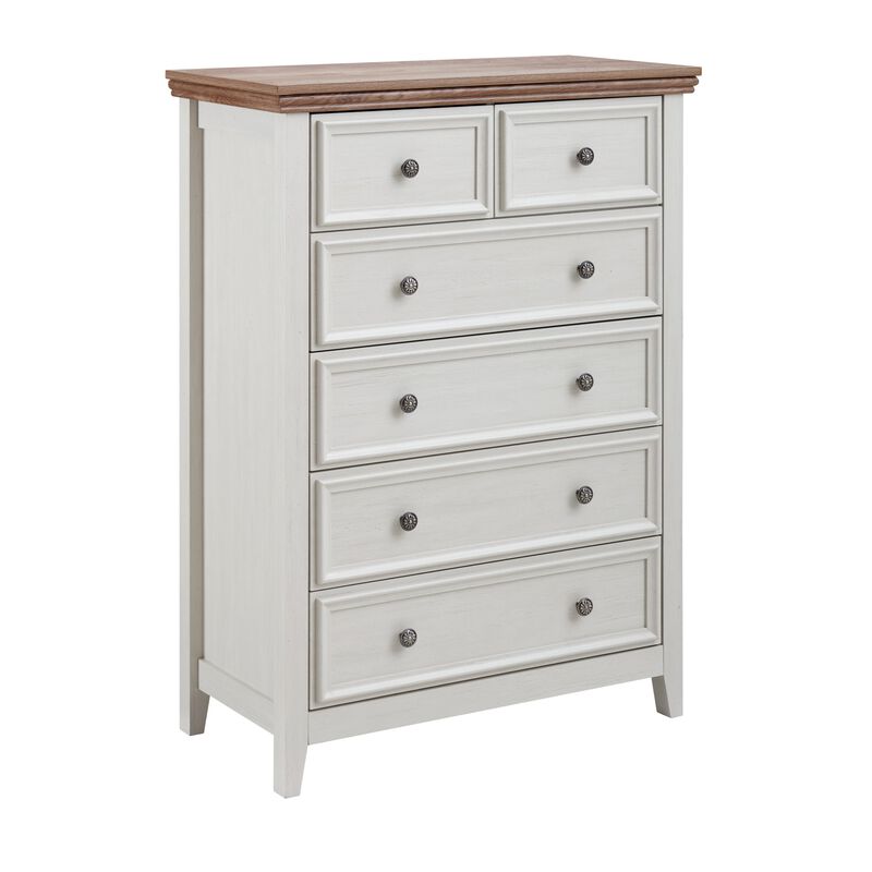Beige 44.29 in. H Accent Cabinet with 6 Drawers
