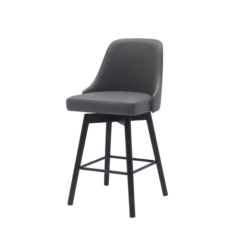 HomeRoots Solid Wood Frame Faux Leather Armless Counter Stool image number 4