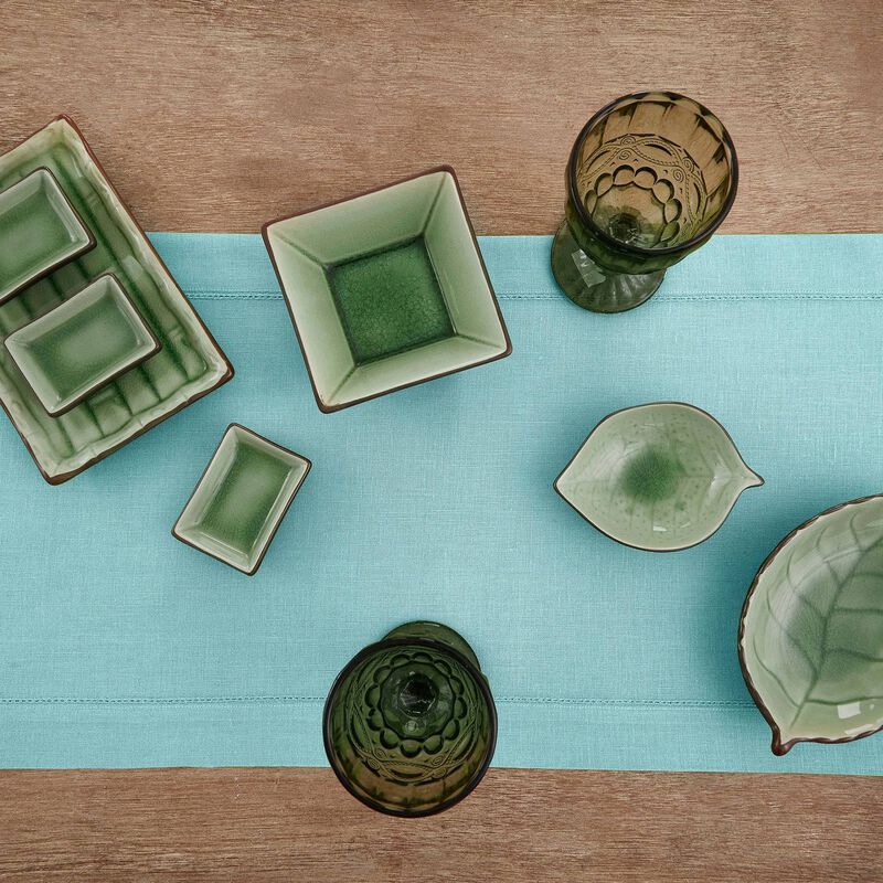 Solino Home 100% Pure Linen Table Runner - Classic Hemstitch