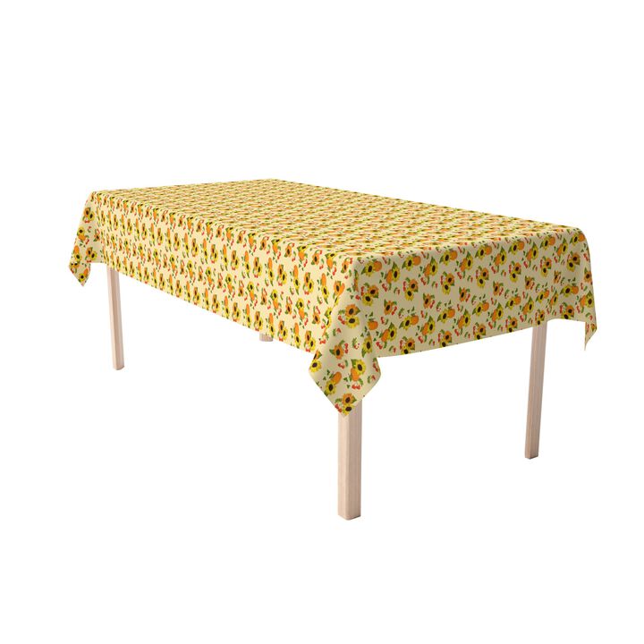 Fabric Textile Products, Inc. Rectangular Tablecloth, 100% Cotton, Autumn Sunflowers with Pumpkins