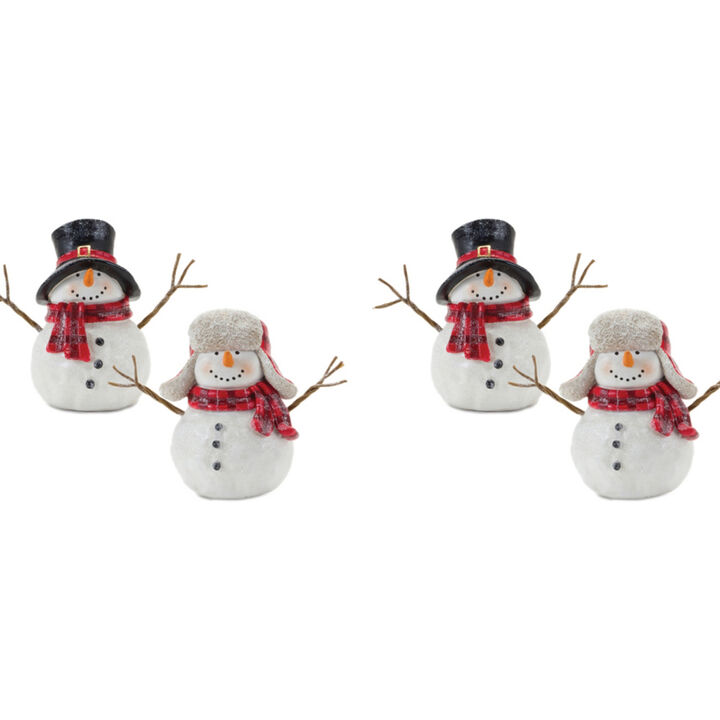 Snowman Figurines Set of 4 for Christmas and Festive Styling