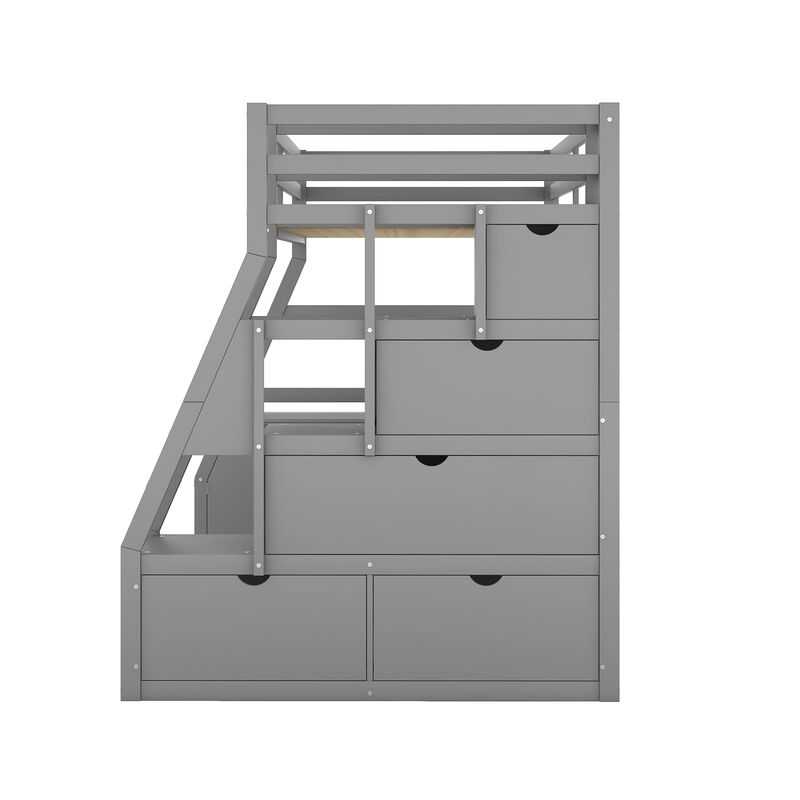 Merax Loft Bed with 7 Drawers and Desk