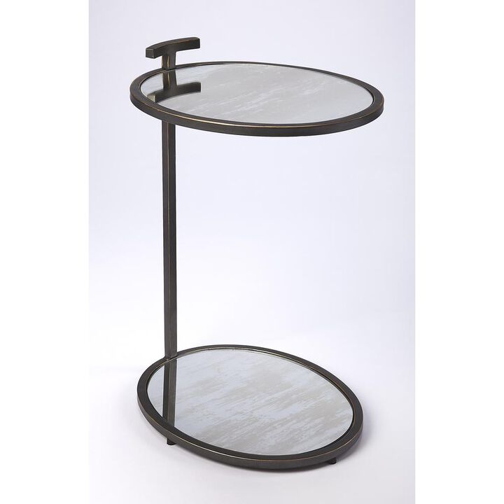 Butler Specialty Ciro Metal & Mirrored Side Table, Black