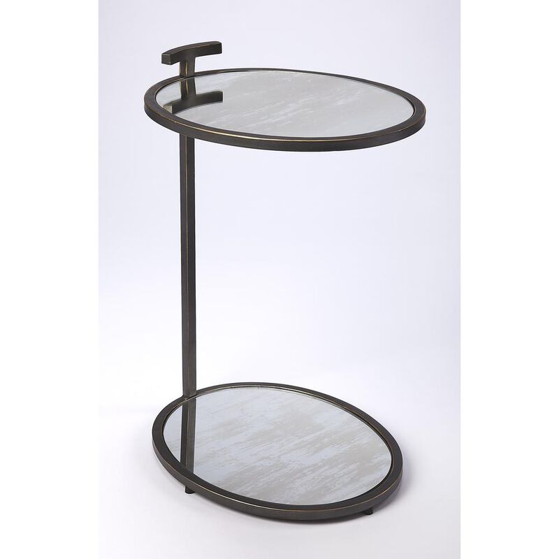 Butler Specialty Ciro Metal & Mirrored Side Table, Black image number 0