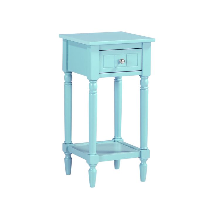 Convenience Concepts French Country Khloe 1 Drawer Accent Table with Shelf, Sky Blue