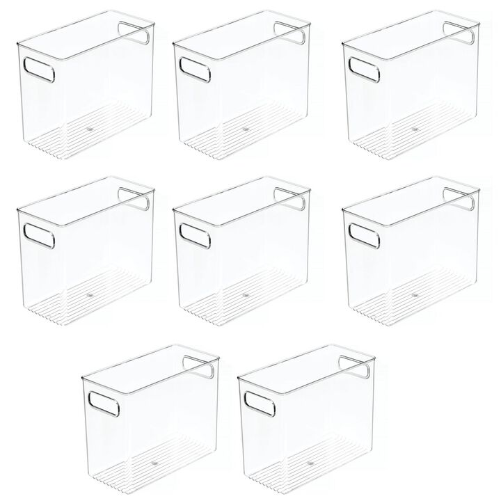 mDesign Plastic Bathroom Vanity Storage Organizer Bin Holder with Handles