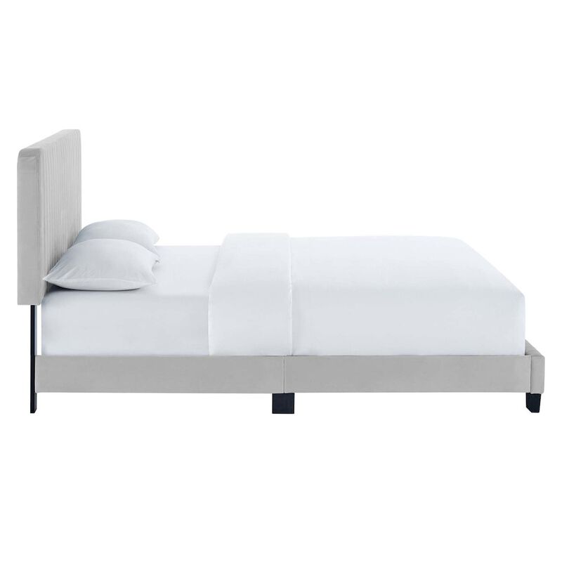 Celine Channel Tufted Performance Velvet Twin Platform Bed image number 2