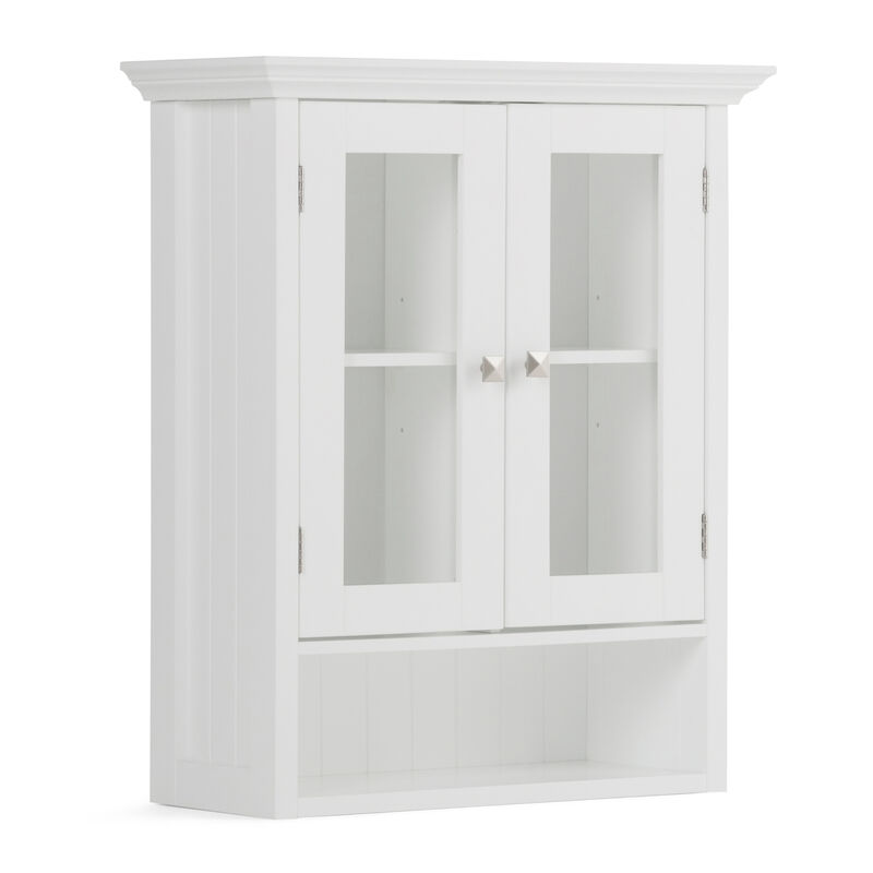Simpli Home Acadian 24W Wall Cabinet with 2 Glass Doors and Shelf image number 0