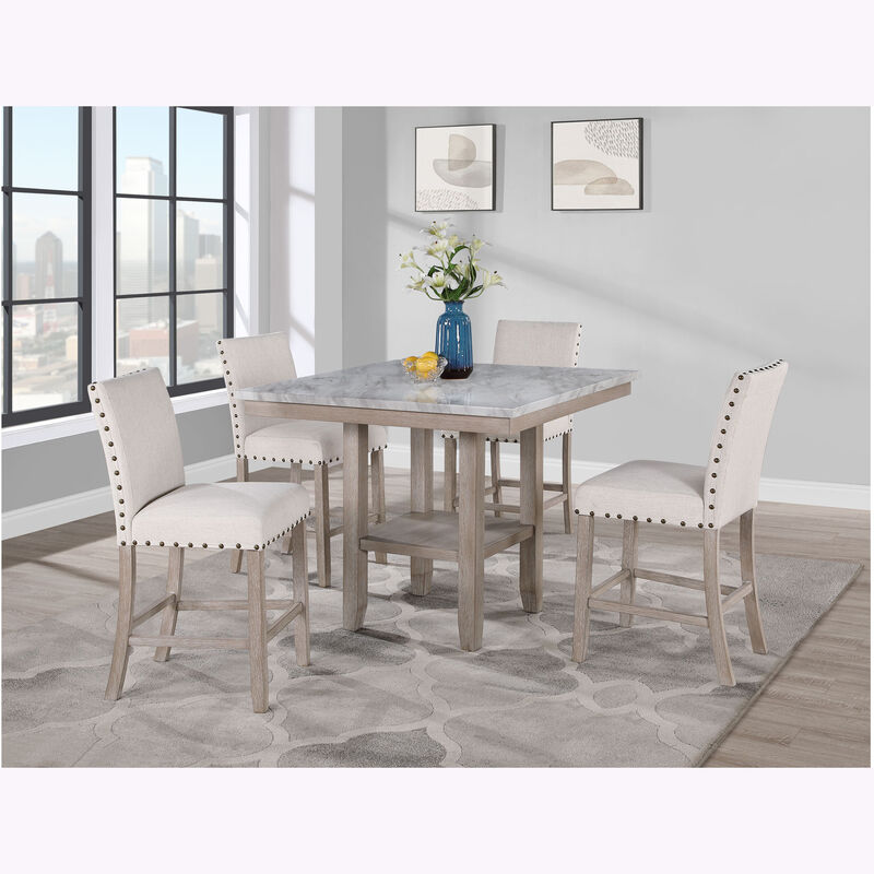 Modern White Bar Stools Set of 2 image number 5