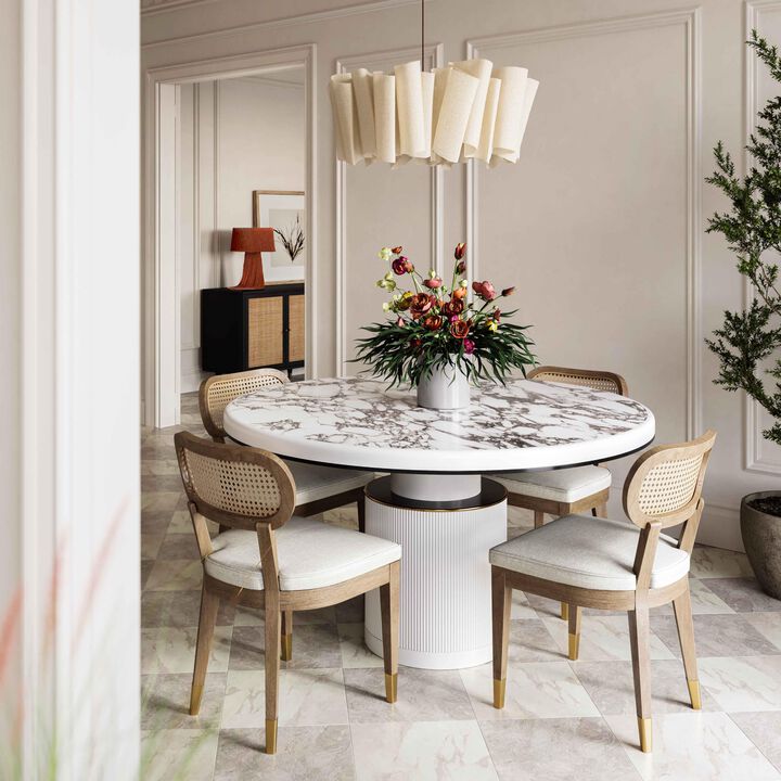 Casafoyer Cosette Natural Performance Linen Dining Chair