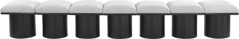 Meridian Furniture Pavilion Cream Boucle Fabric Bench