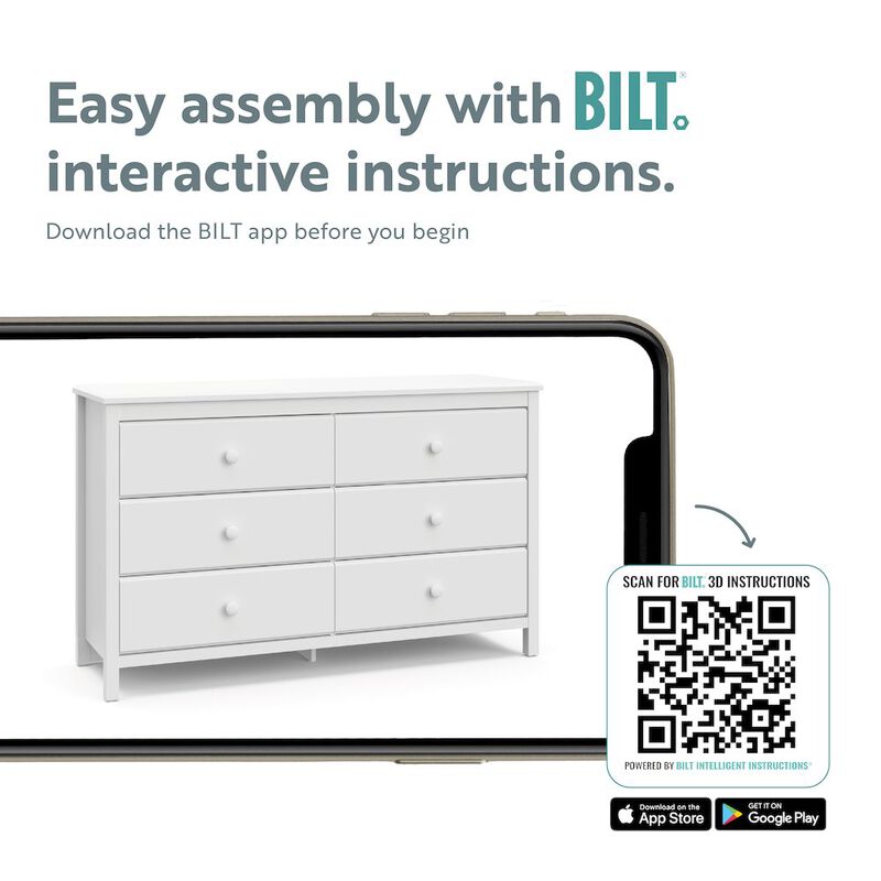 Storkcraft Alpine 6 Drawer Double Dresser (Black) – GREENGUARD Gold Certified