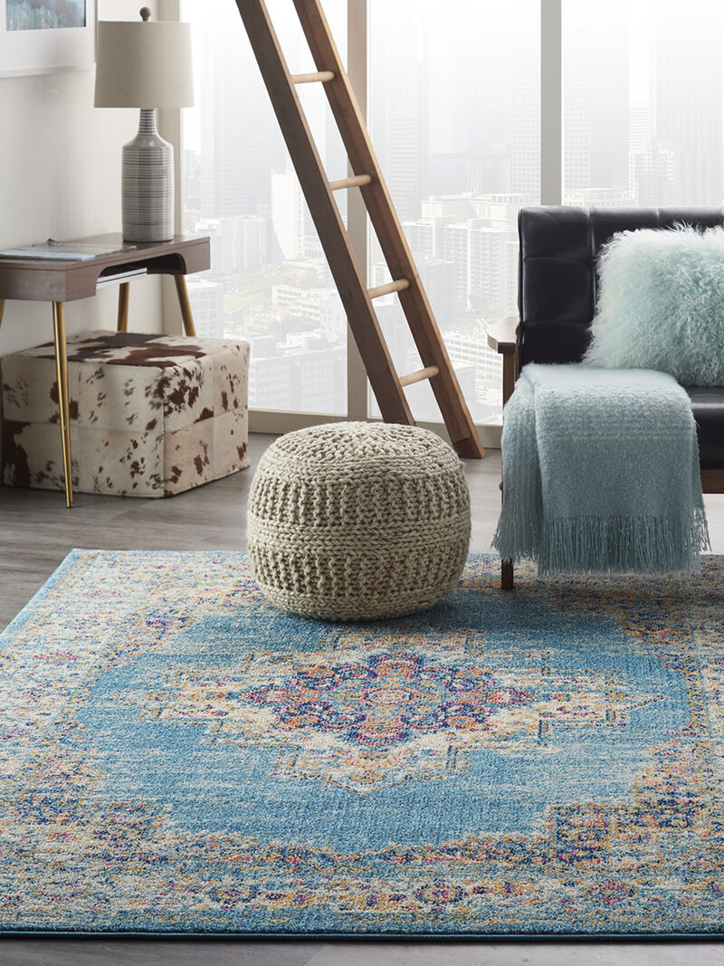 Passion PSN03 Light Blue 5' x Round Rug image number 6
