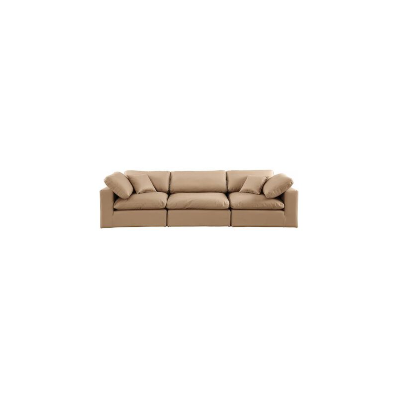 Meridian Furniture Comfy Tan Vegan Leather Modular Sofa