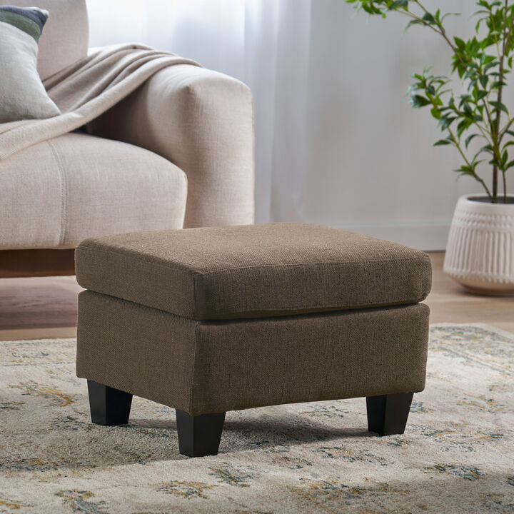 Merax Modern Upholstered Ottoman with Wooden Legs