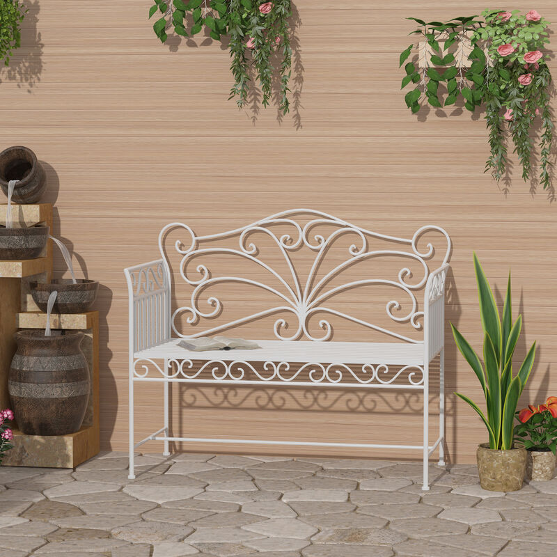 Hivvago 43" Outdoor Garden Bench with Armrests image number 1