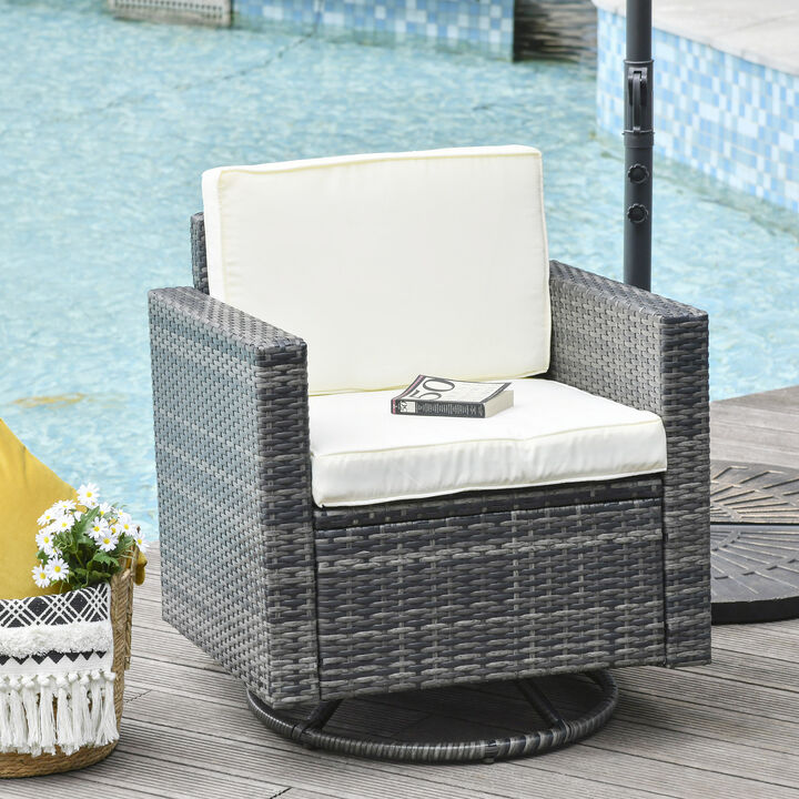 Hivvago PE Wicker Outdoor Swivel Rocking Chair