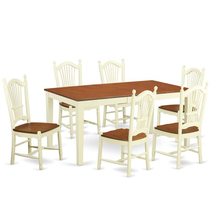 7 PC Kitchen nook Dining set for 6-Kitchen dinette Table and 6 Dining Chairs
