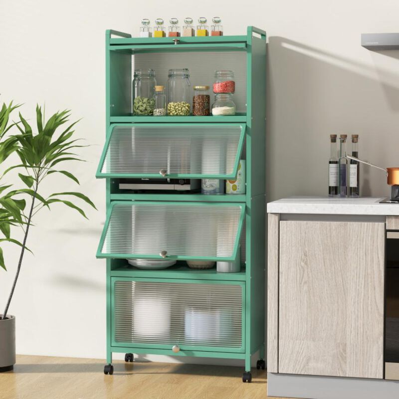 Hivvago 5-Tier Kitchen Baker's Rack with Flip-up PC Doors