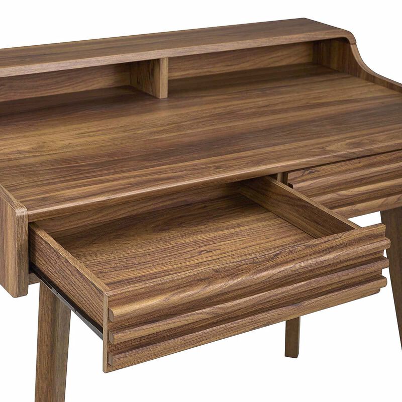 Modway Render Mid-Century Modern Writing Desk in Walnut image number 4