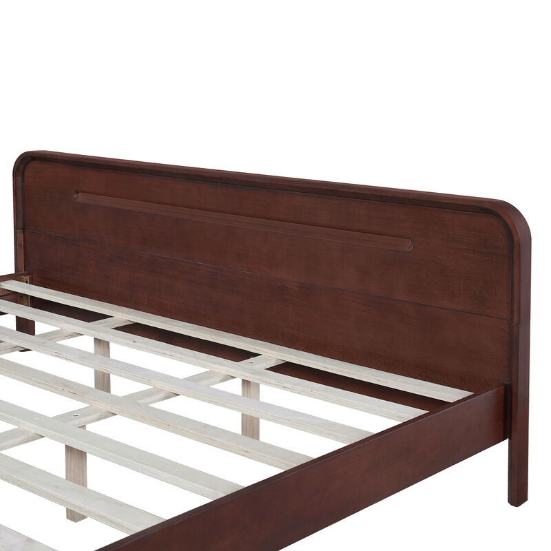 Fedhix solid pine wood king size bed frame image number 5