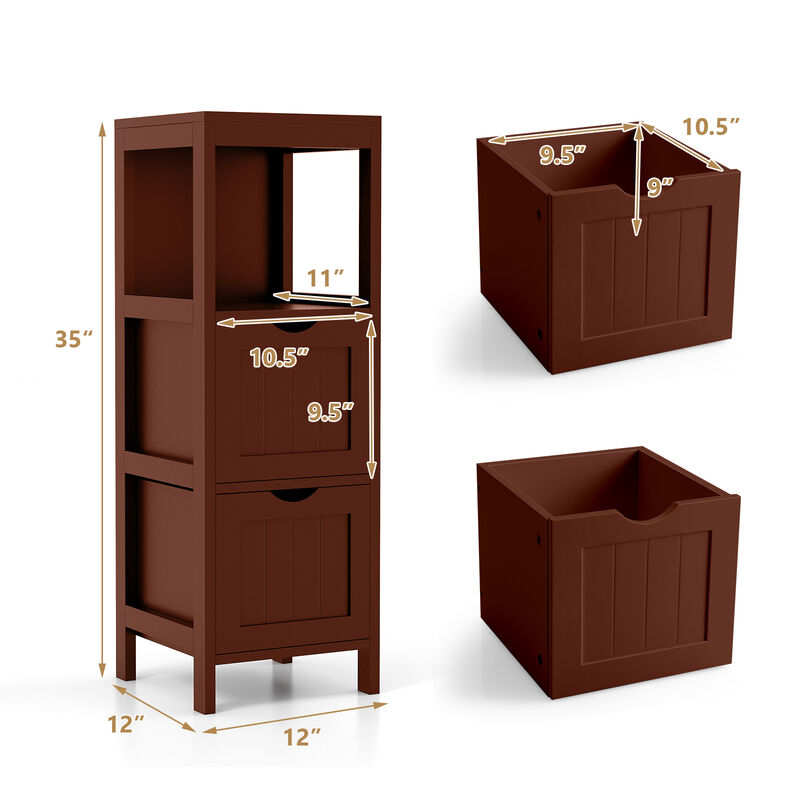 Freestanding Storage Cabinet with 2 Removable Drawers for Bathroom