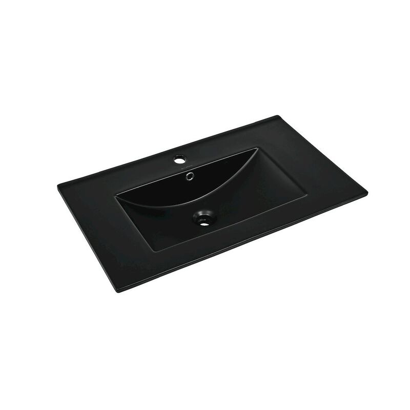 30" Vanity Sink Top in Glossy Black image number 2