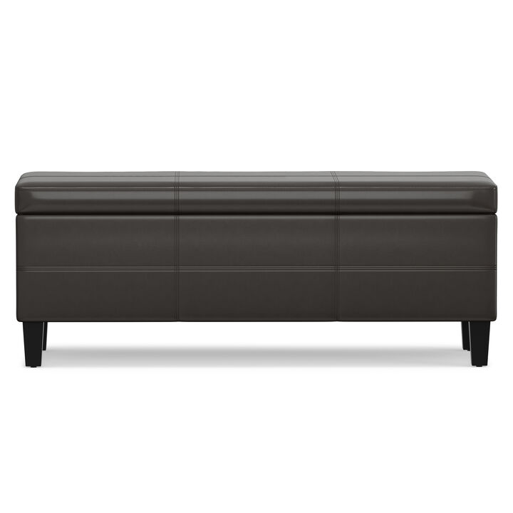 Afton 48 in Wide Rectangle Storage Ottoman Bench