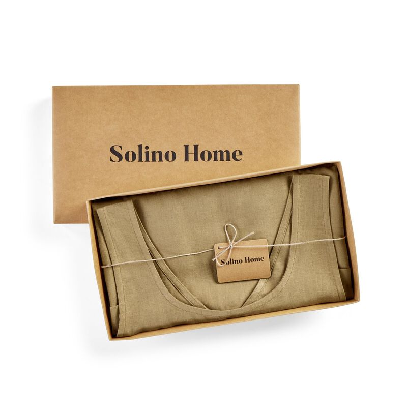 Solino Home 100% Pure Linen Apron - Linen Smock Apron