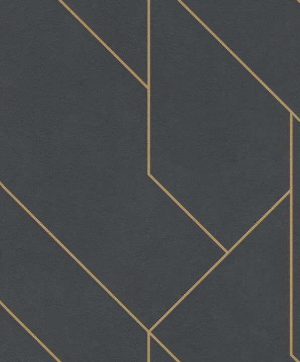Pollock Black Gilded Geometric Wallpaper