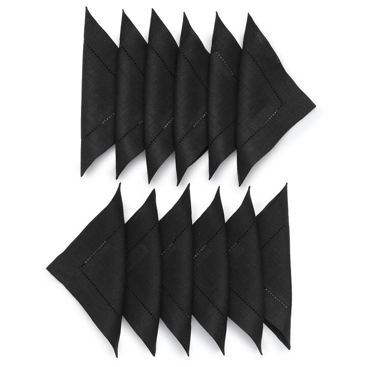 Linen Cocktail Napkins - Classic Hemstitch