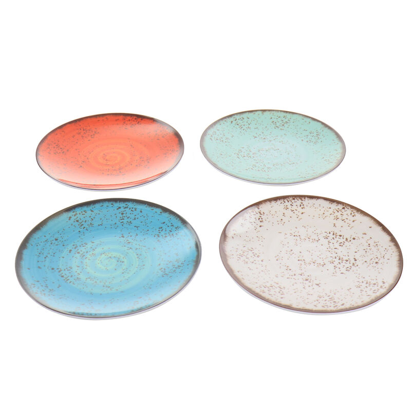 Elama Pryce 12 Piece Melamine Dinnerware Set in Assorted Colors
