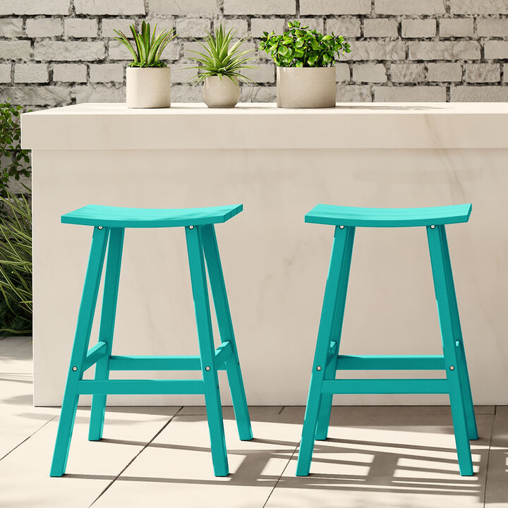WestinTrends 2 piece set of 29" height Outdoor / Patio Saddle bar stools