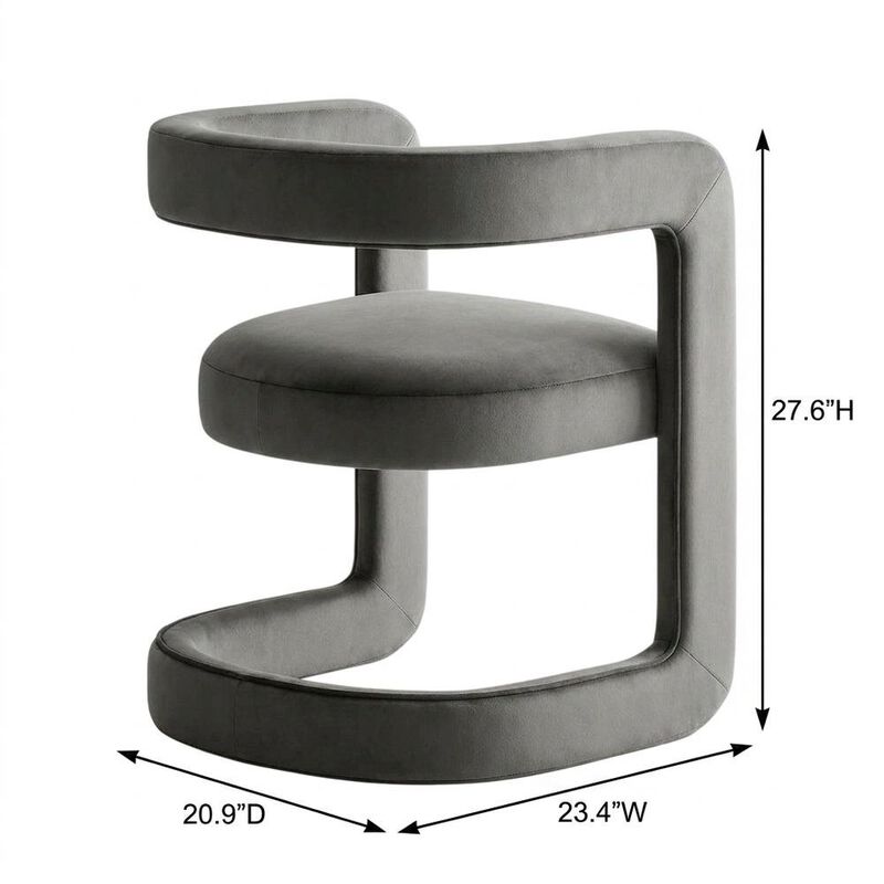 Performance Velvet Barrel Dining Chair with Arms, Cadet Blue image number 2