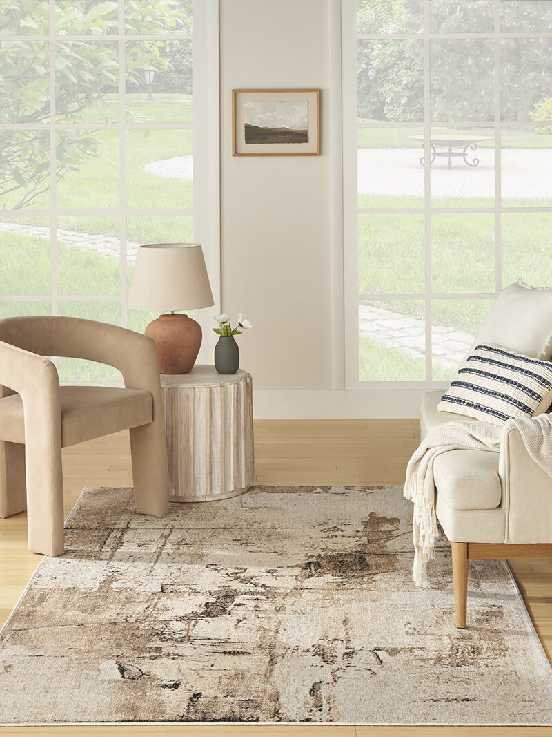 Washable Decor WSD09 Mocha 6'7" x 9' Rug