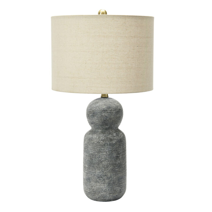 14 Inches Round Stoneware Desk Lamp