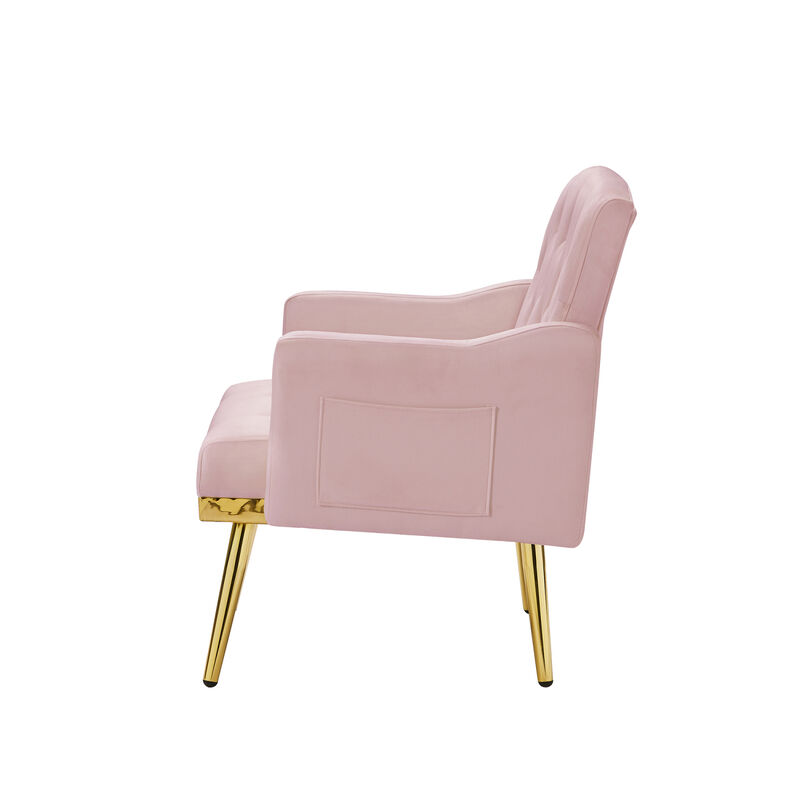 Streamdale Velvet Armchair With Metal Legs image number 2