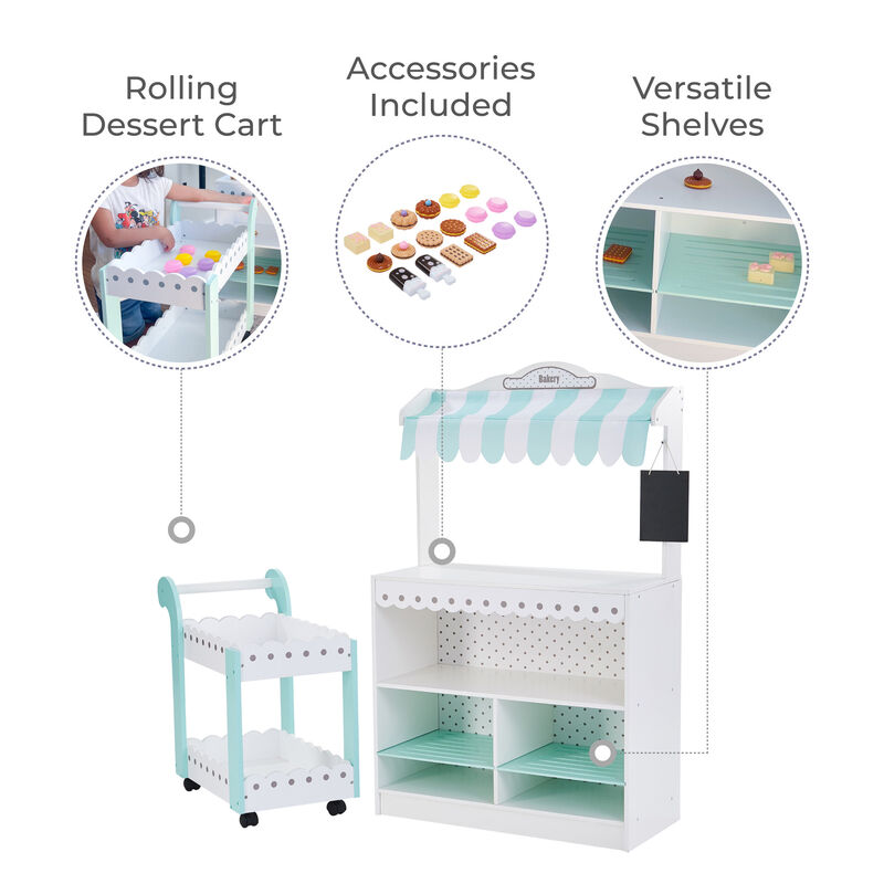 My Dream Bakery Shop, Treat Stand and Dessert Cart, White/Blue image number 2