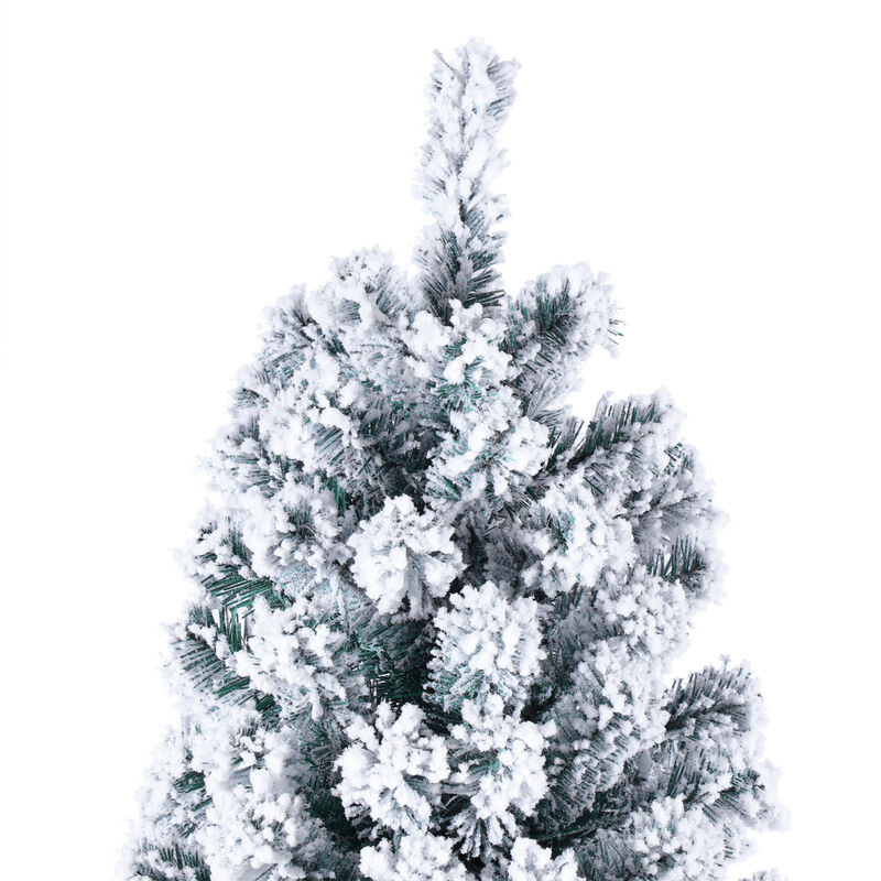 Snow-Flocked Pre-Lit Christmas Tree with 1202 Branch Tips for a Full & Festive Holiday Display